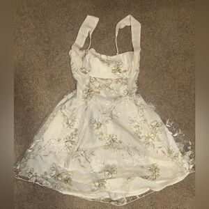 White and Gold Lucy in the Sky Dress